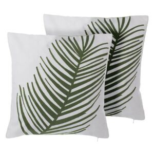 Zestaw 2 poduszek dekoracyjnych z motywem palmy 45 x 45 cm zielony AZAMI
