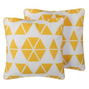 Zestaw 2 poduszek dekoracyjnych w trójkąty 45 x 45 cm żółty PANSY
