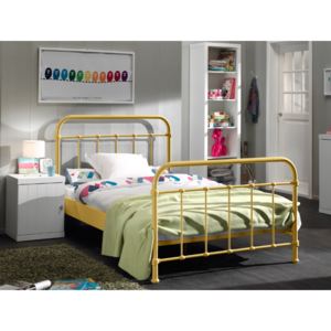 Metalowe łóżko dla dziecka New York Żółte 128x212 cm