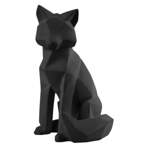 Matowa czarna figurka PT LIVING Origami Fox, wys. 26 cm