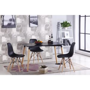 Zestaw czarny stół 120x80 + 4 krzesła Alvernia