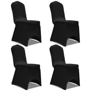 Elastyczne pokrowce na krzesło czarne 4 szt