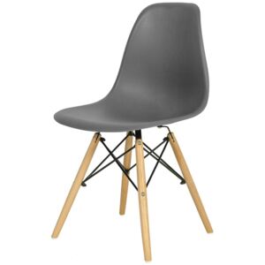 Krzesło Designerskie SAN MARINO grafitowe kolor: grafitowy, Materiał: tworzywo sztuczne, drewno bukowe