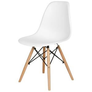 Krzesło Designerskie SAN MARINO białe kolor: białe, Materiał: tworzywo sztuczne, drewno bukowe