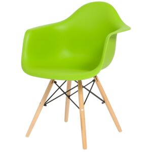 Krzesło Designerskie PALERMO zielone kolor: szary, Materiał: tworzywo sztuczne, drewno bukowe