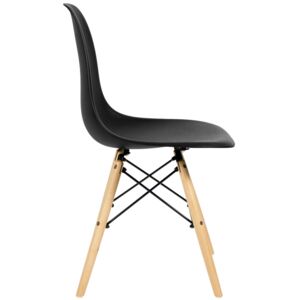 Krzesło Designerskie SAN MARINO czarne kolor: czarny, Materiał: tworzywo sztuczne, drewno bukowe