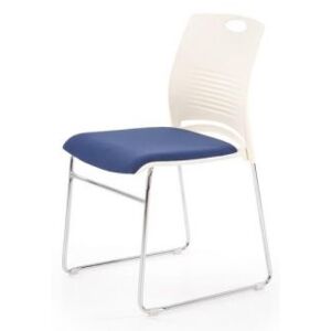 Krzesło CALI niebieskie białe konferencyjne do biura HALMAR