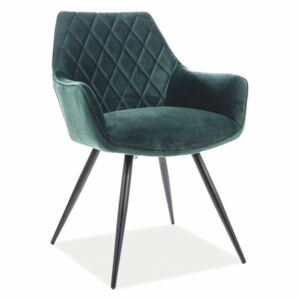 Krzesło LINEA VELVET zielone/czarne ☞ Kupuj w Sprawdzonych i wysoko Ocenianych sklepach