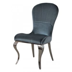 Krzesło glamour Tiffany Dark Silver - nowoczesne krzesło tapicerowane