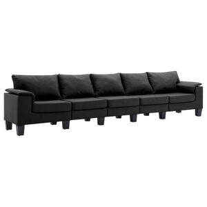 Pięcioosobowa ekskluzywna czarna sofa - Ekilore 5Q