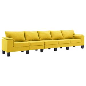 Pięcioosobowa ekskluzywna żółta sofa - Ekilore 5Q