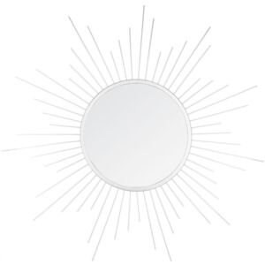 Dekoracyjne lustro ścienne SUN, Ø 60 cm, kolor biały