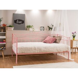 Łóżko metalowe BIRMA 90x200 różowe