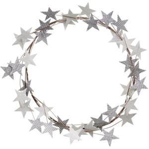 Dekoracja świąteczna Star wieniec 50 cm srebrny