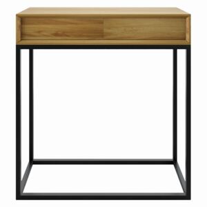 Konsola dębowa z szufladami Elegant Steel I