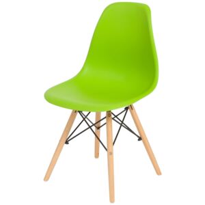 Krzesło Designerskie SAN MARINO zielone kolor: czerwony, Materiał: tworzywo sztuczne, drewno bukowe