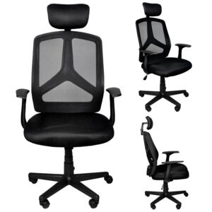 Fotel biurowy ISO TRADE, siatka, czarny, 135x61x61 cm