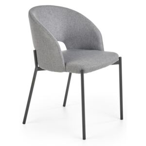 Krzesło z tapicerowanym siedziskiem i oparciem na metalowych nogach K373