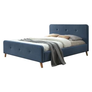 Łóżko tapicerowane Vellinge 160x200 cm niebieskie