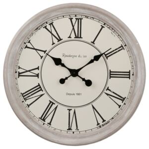 Zegar ścienny w kolorze ecru, styl Vintage, rzymskie cyfry, Ø48 cm