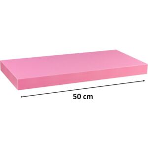 Półka ścienna STILISTA Volato wolnowisząca różowa, 50 cm