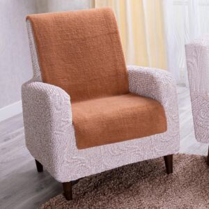 Narzuta na fotel z mikrowłókna orzeszkowa