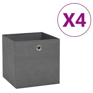 Pudełka z włókniny, 4 szt. 28x28x28 cm, szare