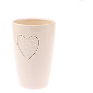 Kremowy wazon ceramiczny Dakls Heart, wys. 17,8 cm