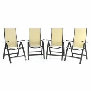 Zestaw czterech składanych krzeseł ogrodowych DELUXE - kremo