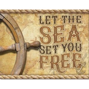 Metalowa tabliczka Sea - Set You Free, (41 x 32 cm)