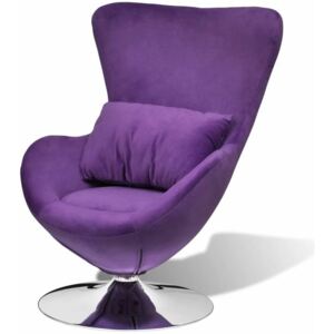 Mały, fioletowy fotel obrotowy z poduszką