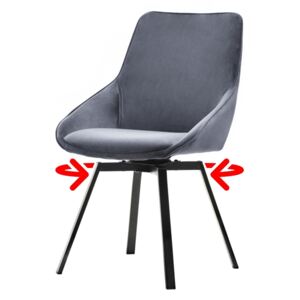 SELSEY Krzesło tapicerowane Yanii z podłokietnikami szare na czarnej podstawie