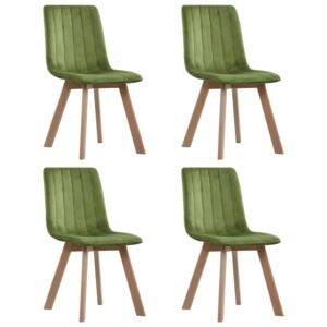 Krzesła stołowe, 4 szt., zielone, aksamit