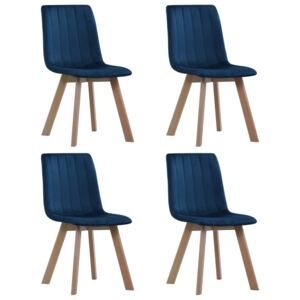 Krzesła stołowe, 4 szt., niebieskie, aksamit