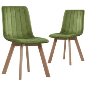 Krzesła do jadalni, 2 szt., zielone, aksamit