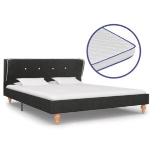 Łóżko z materacem memory, ciemnoszare, juta, 140 x 200 cm