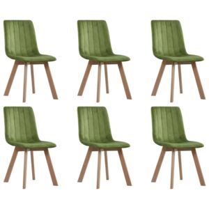 Krzesła stołowe, 6 szt., zielone, aksamit