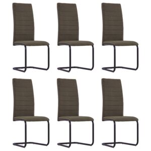 Krzesła jadalniane, 6 szt., brązowe, tapicerowane tkaniną