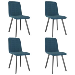 Krzesła jadalniane, 4 szt., niebieskie, aksamitne