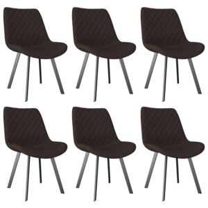 Krzesła stołowe, 6 szt., brązowe, sztuczna skóra