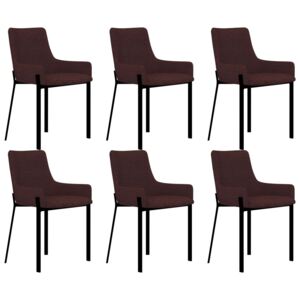 Krzesła stołowe, 6 szt., czerwone wino, tapicerowane tkaniną