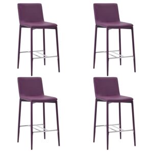 Krzesła barowe, 4 szt., fioletowe, sztuczna skóra