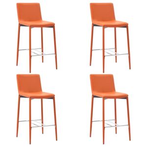 Krzesła barowe, 4 szt., pomarańczowe, sztuczna skóra
