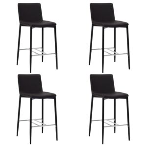 Krzesła barowe, 4 szt., brązowe, sztuczna skóra
