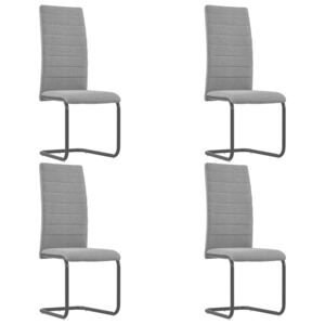Krzesła jadalniane, 4 szt., jasnoszare, tapicerowane tkaniną