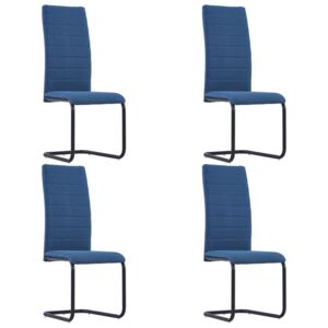 Krzesła jadalniane, 4 szt., niebieskie, tapicerowane tkaniną