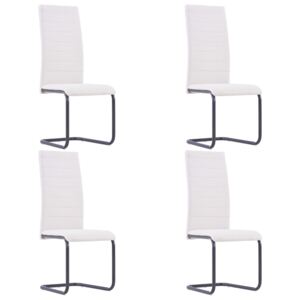 Krzesła jadalniane, 4 szt., kremowe, tapicerowane tkaniną
