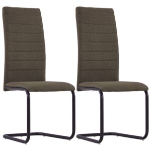 Krzesła jadalniane, 2 szt., brązowe, tapicerowane tkaniną