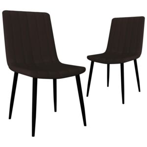 Krzesła jadalniane, 2 szt., brązowe, sztuczna skóra