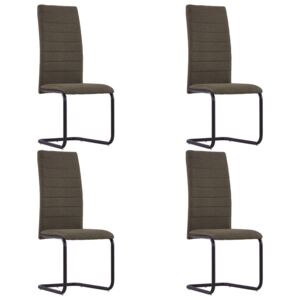 Krzesła jadalniane, 4 szt., brązowe, tapicerowane tkaniną